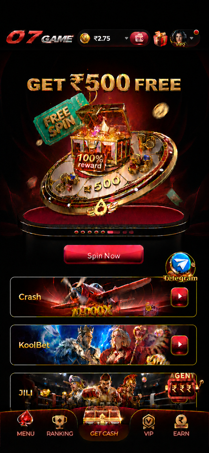 07GAME app on Android